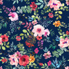 In The Beginning - Glorious Garden 2GAR1 Large Floral Blue | SOLD BY THE HALF-YARD